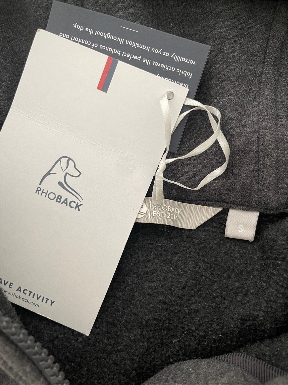*NEW Rhoback Clarity stylish cozy gray half-zip hooded pullover - Picture 2 of 4